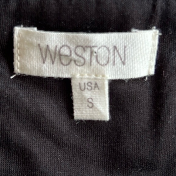 Weston black and white stretch rayon tank jumpsuit with v back. Size small - Picture 5 of 14